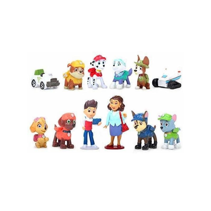 PAW PATROL - Pack 12 Figuras De Paw Patrol Pvc Duro