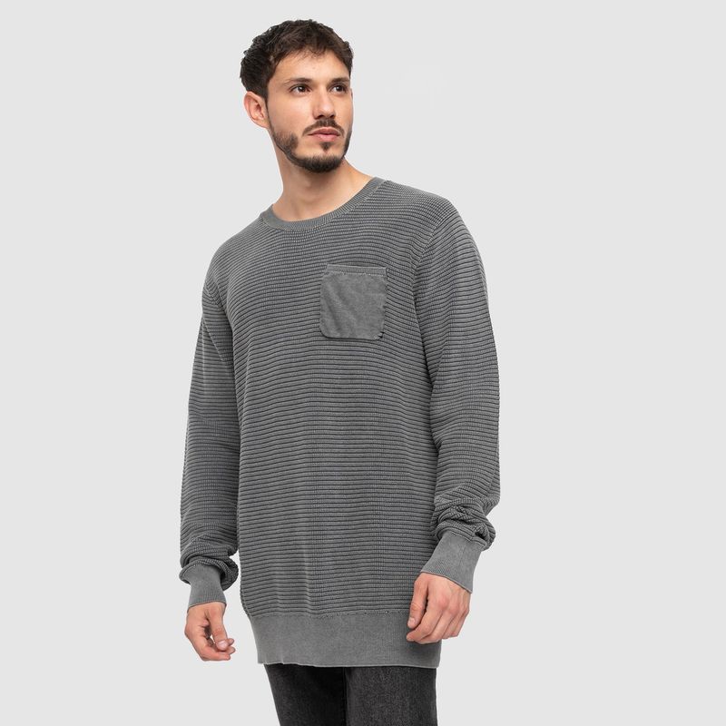 BUBBA - Sweater Cotton Light Grey Black Bubba