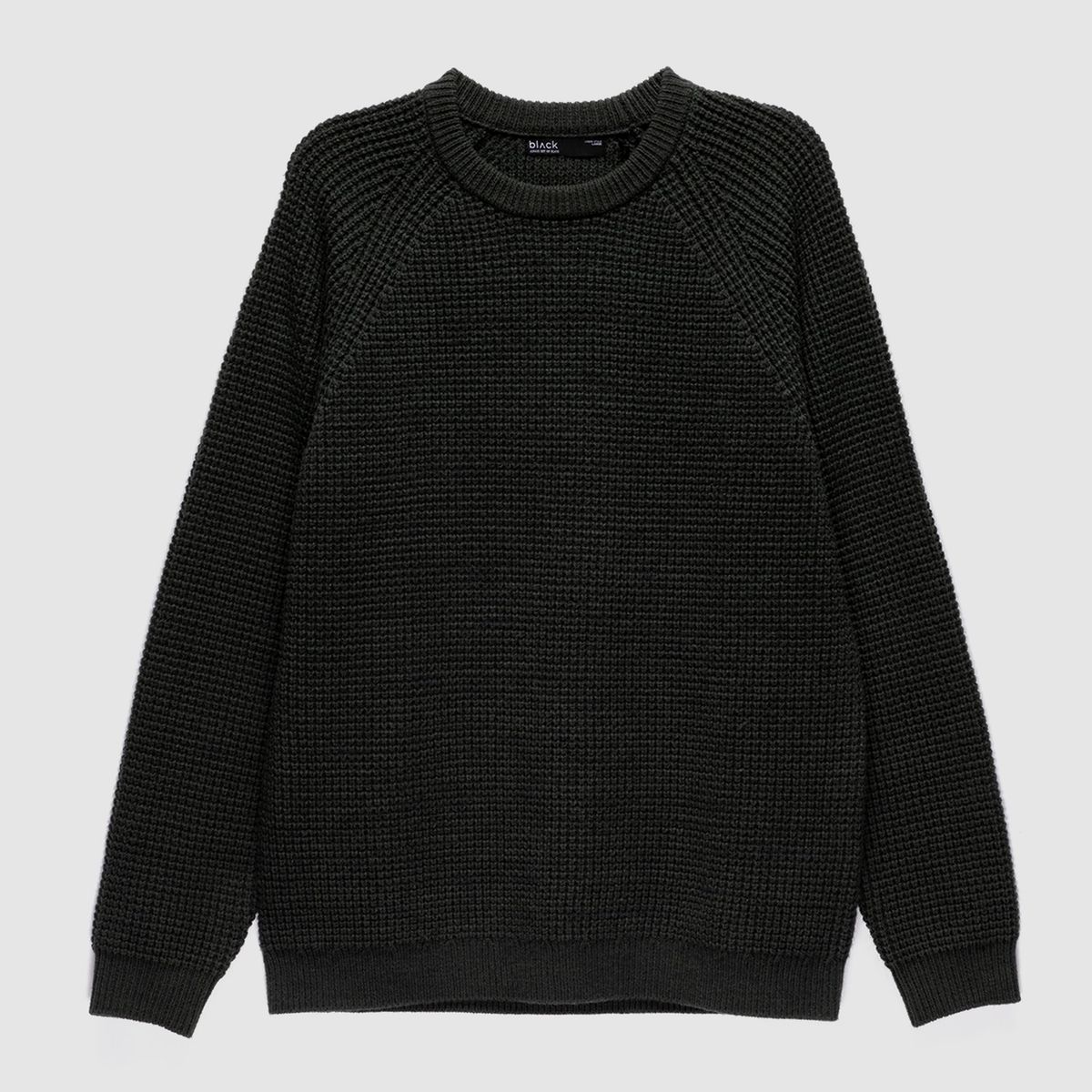 BLACK - Sweater Knitted Dark Green Black Bubba