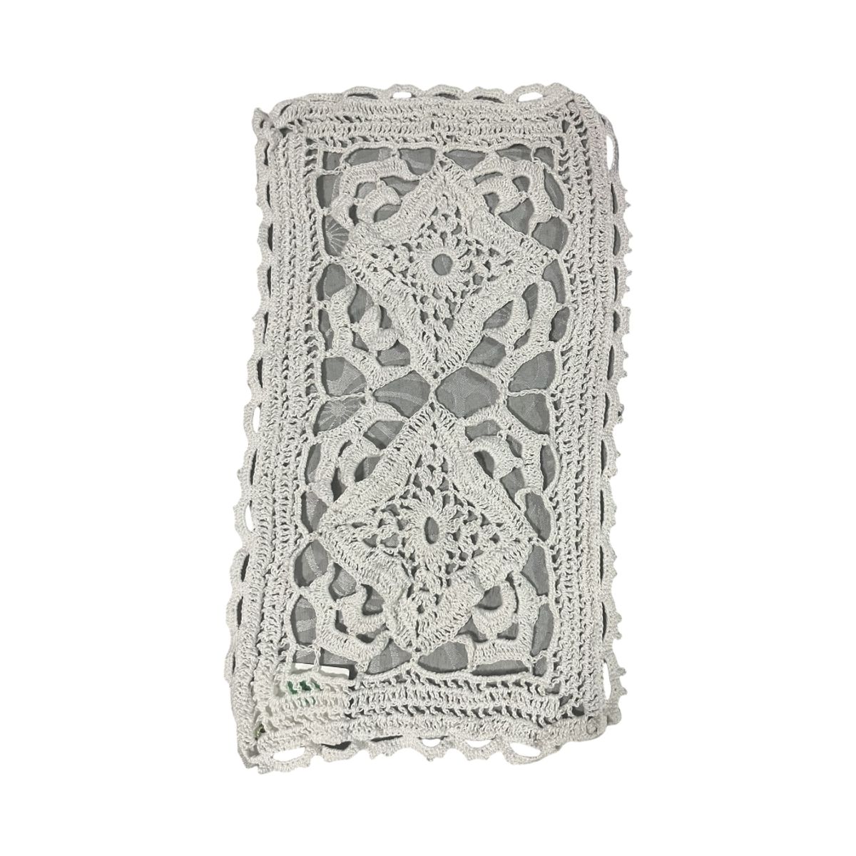 GENERICO - Camino de Mesa Blanco tejido a mano pequeño