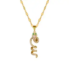GENERICO - Collar De Serpiente Cadena Acero Inoxidable - Baño Oro 18k