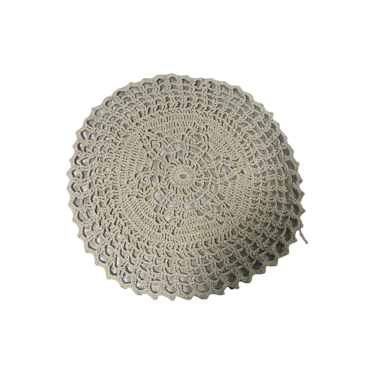 GENERICO - Paño de velador cafe redondo tejido a mano