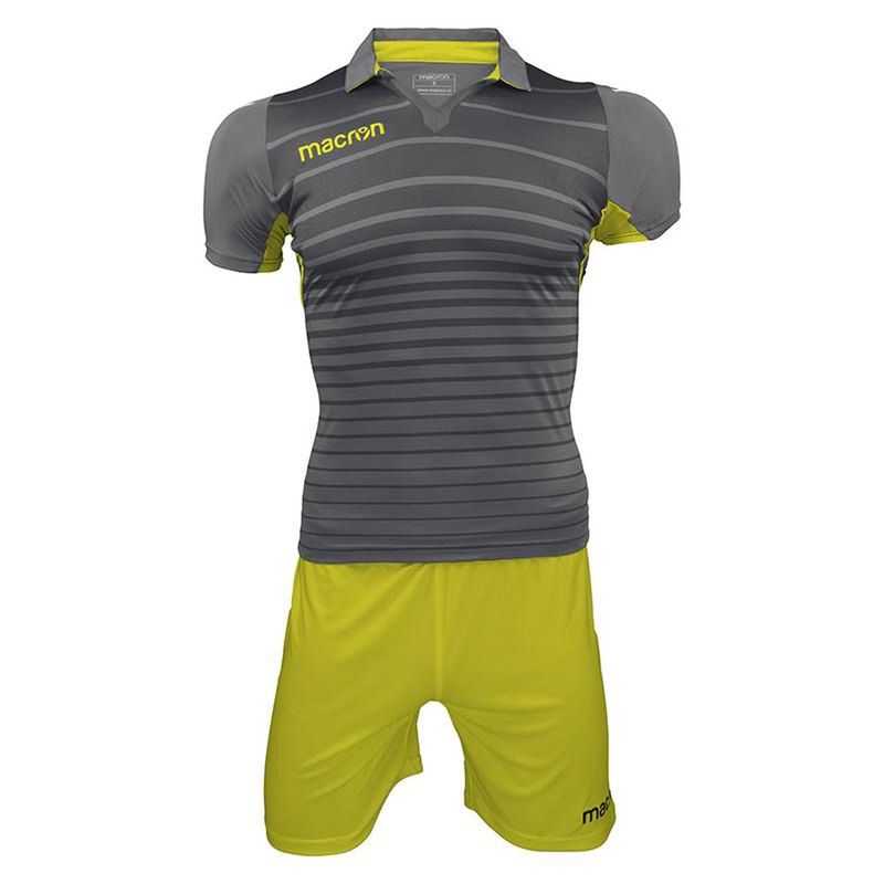MACRON - Uniforme Fútbol Tabit Niños Macron Gris-Amarillo