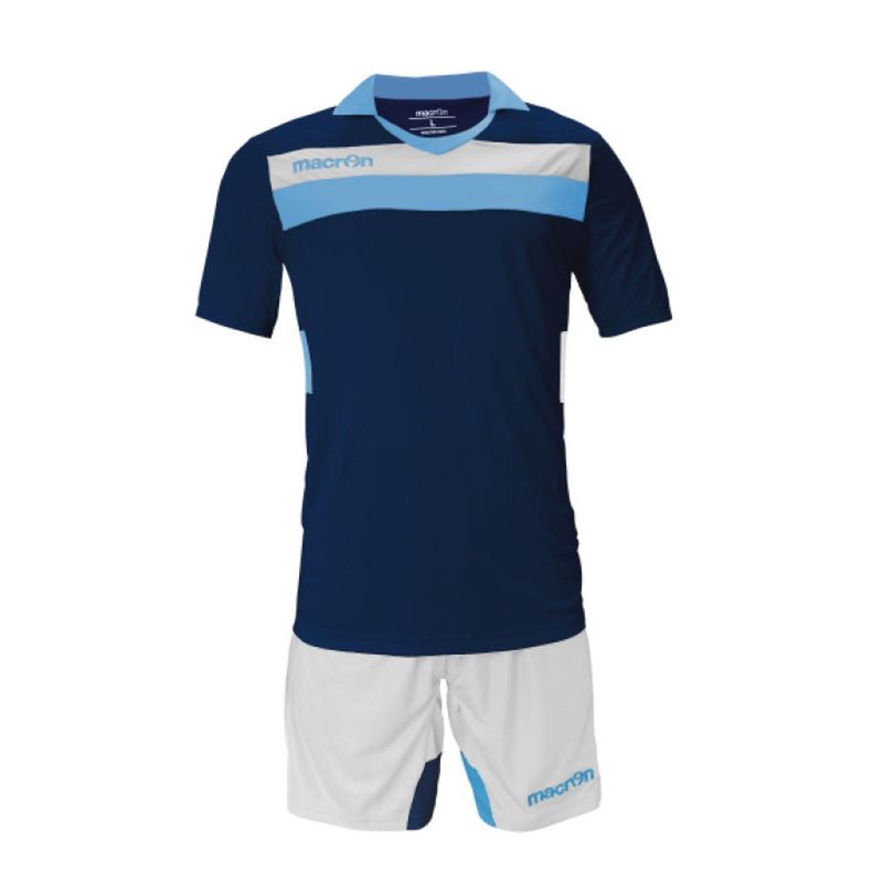 MACRON - Uniforme Fútbol Niños Génova Macron Rojo-Azul Marino-Amarillo