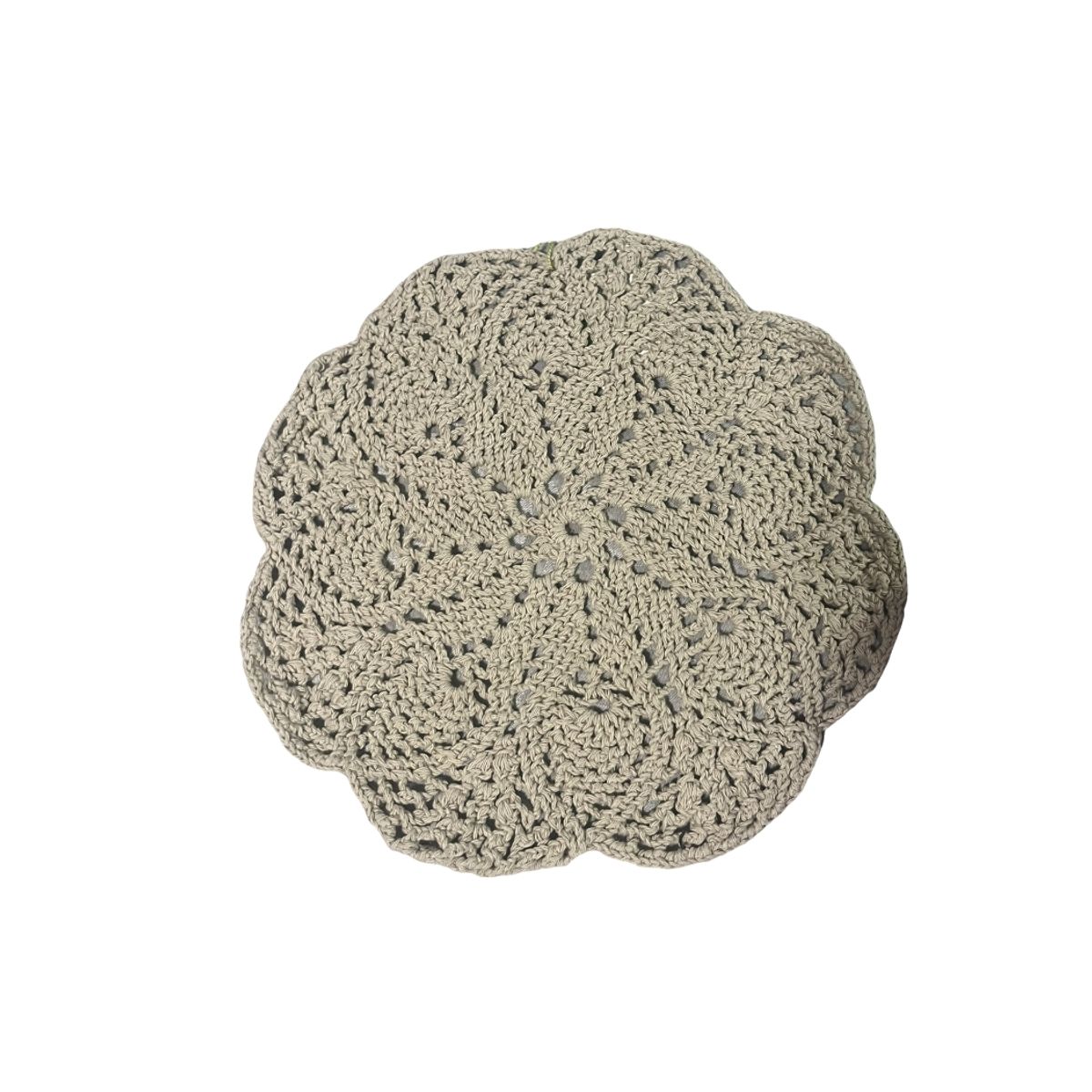 GENERICO - Paño Velador cafe pequeño redondo tejido a mano