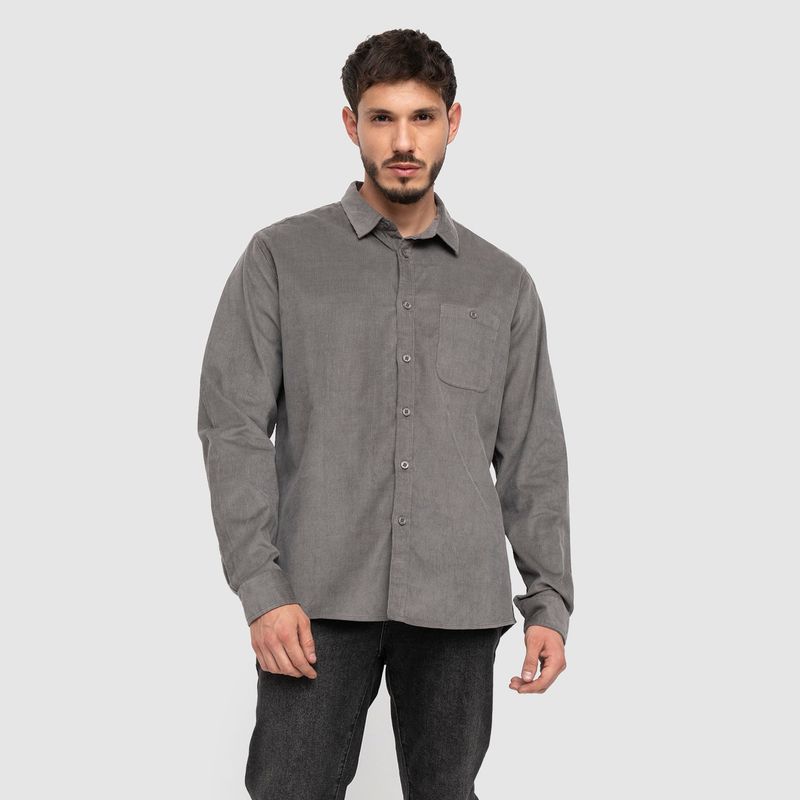 BUBBA - Corderoy Shirt Pavement Black Bubba