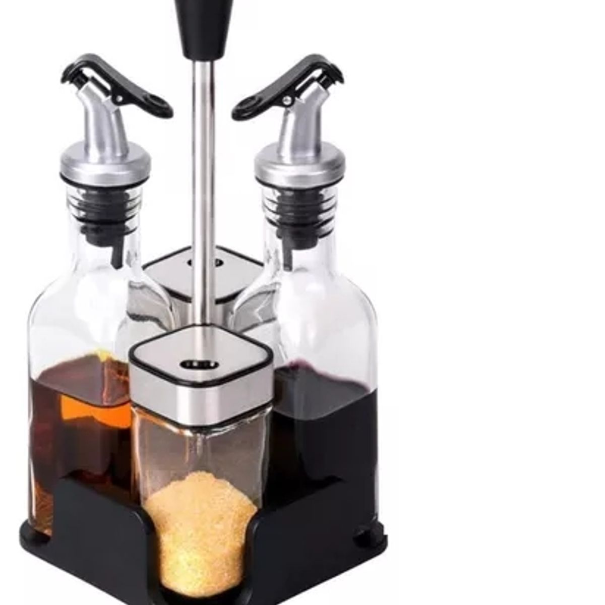 GENERICO - Set Alcuza Dispensador 4 Piezas Vidrio 100 Ml.