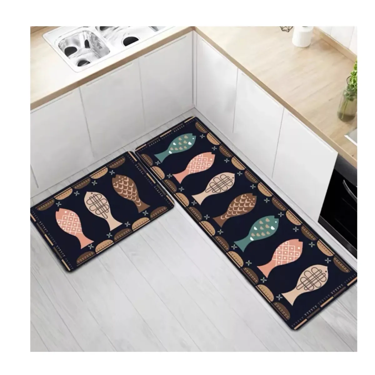 GENERICO - Alfombra Para Cocina Piso Entrada Baño Antideslizante Juego2