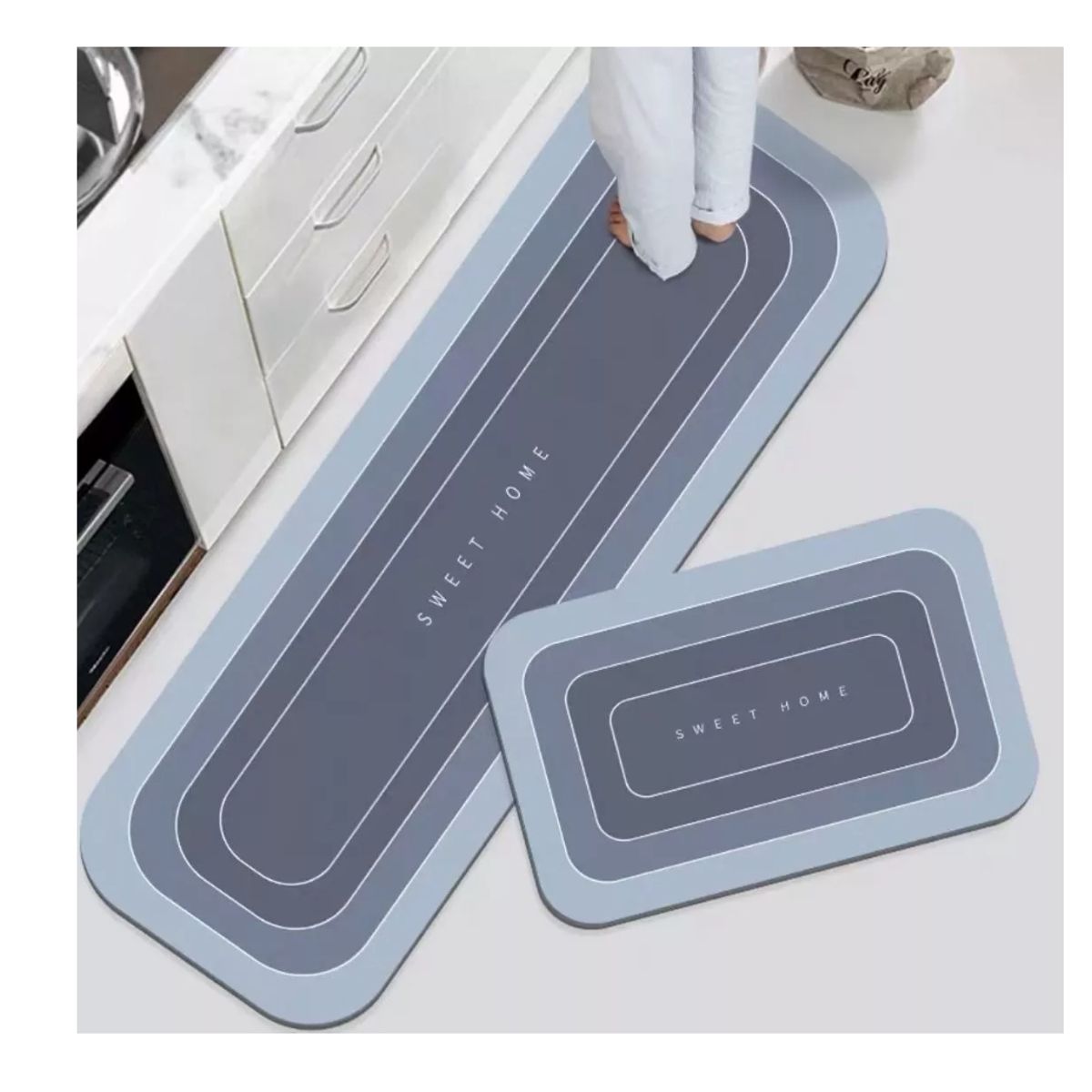 GENERICO - Alfombra Para Cocina Piso Entrada Baño Antideslizante Juego2