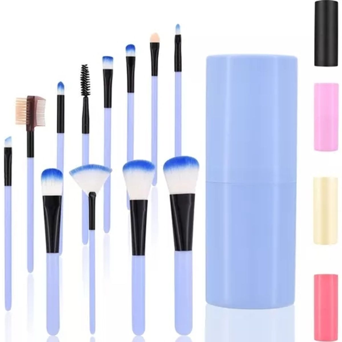 GENERICO - Set 12 Brochas Maquillaje Profesional Cepillos Color Celeste