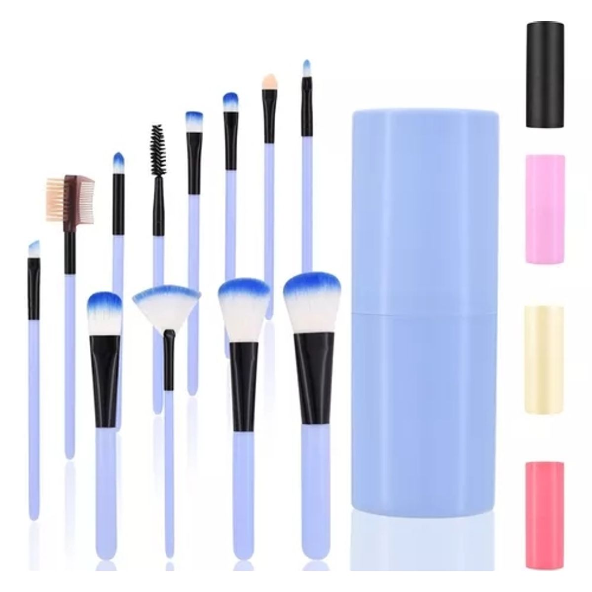 GENERICO - Set 12 Brochas Maquillaje Profesional Cepillos Color Celeste
