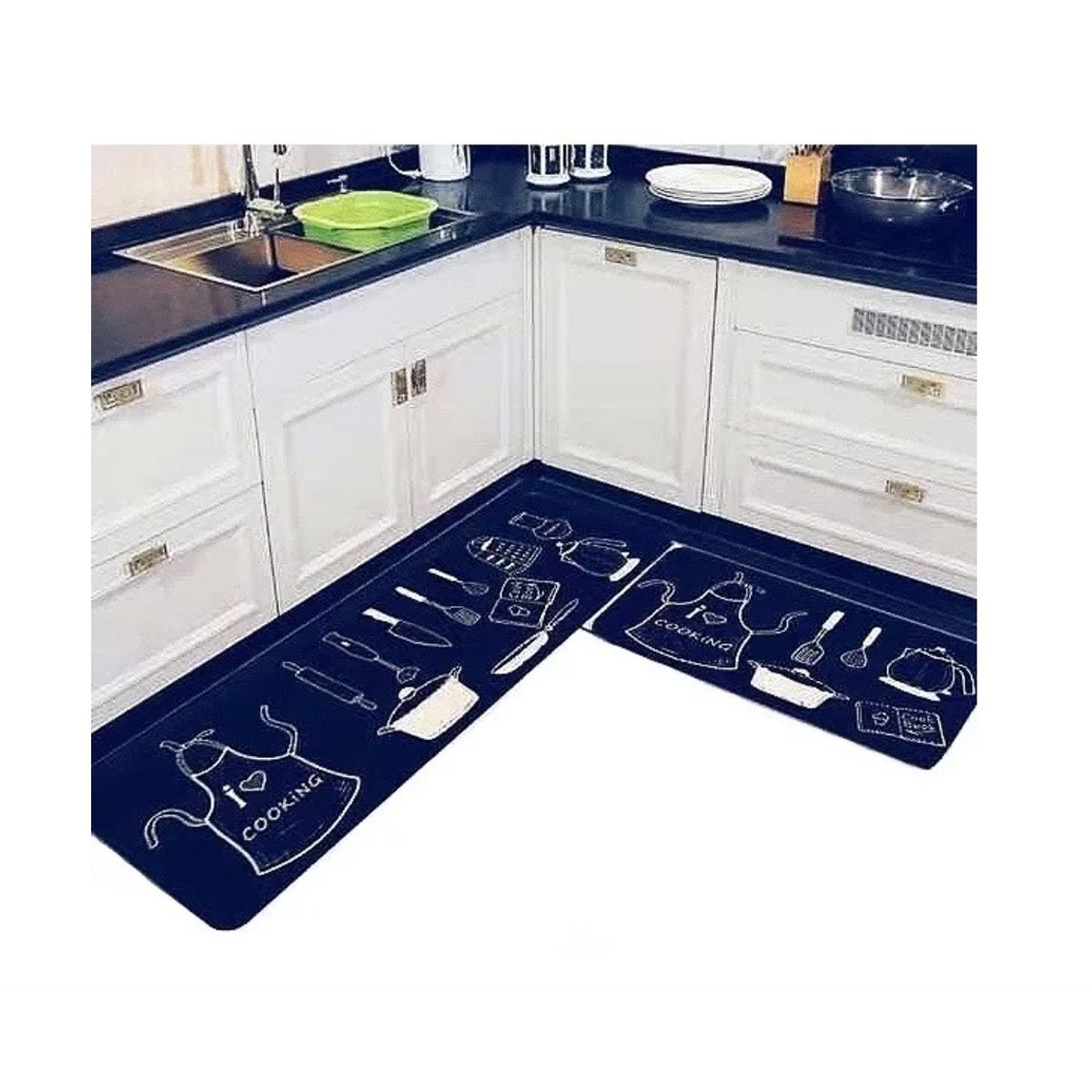 GENERICO - Set 2 Alfombra Cocina Piso Entrada Antideslizant Vario Model