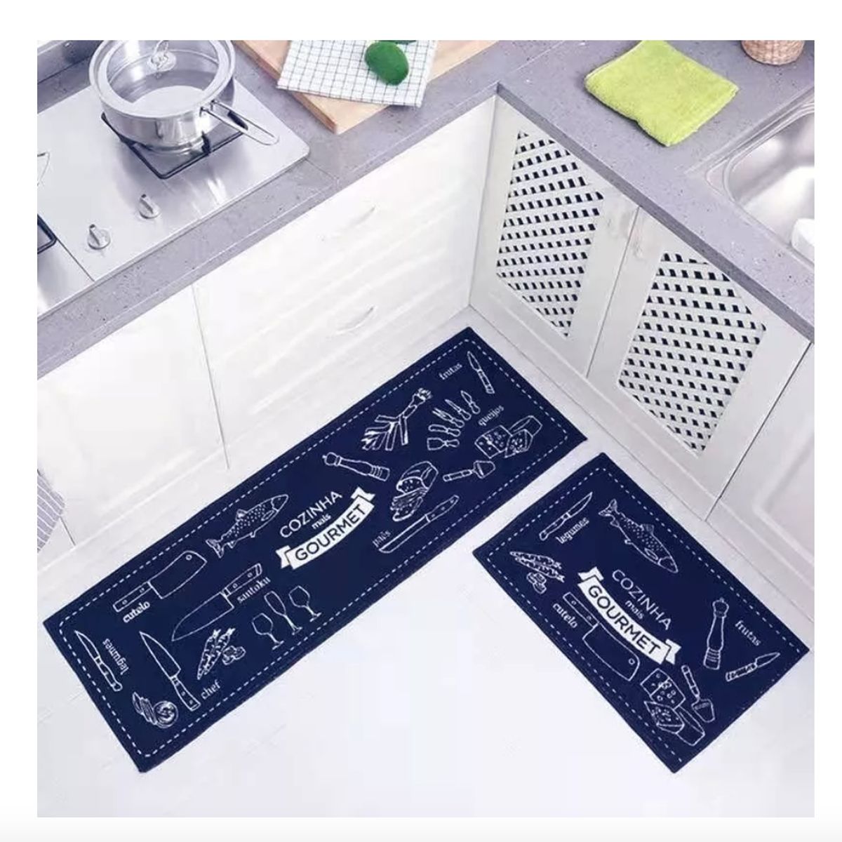 GENERICO - Set 2 Alfombra Cocina Piso Entrada Antideslizant Vario Model