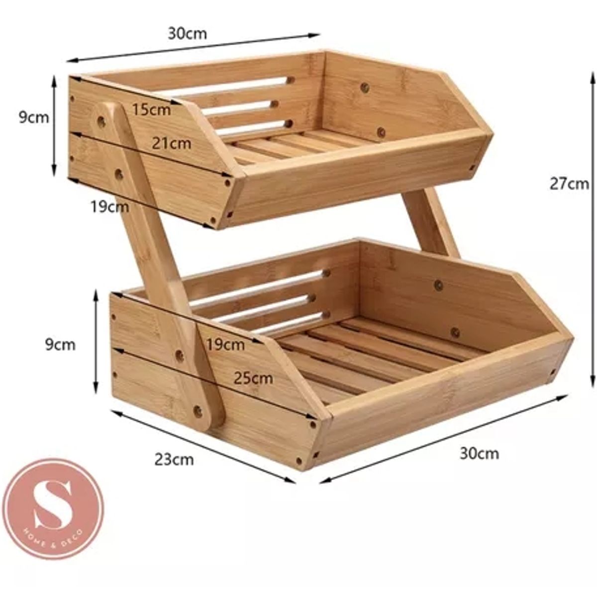 GENERICO - Frutero De Madera Organizador Verdulero Para Cocina