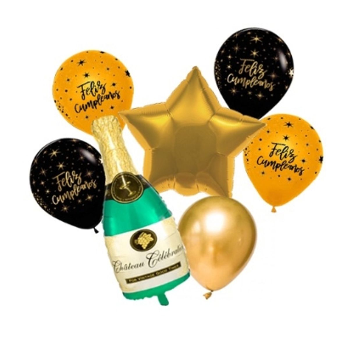 GENERICO - Globo Metálico Feliz Cumpleaños Champagne