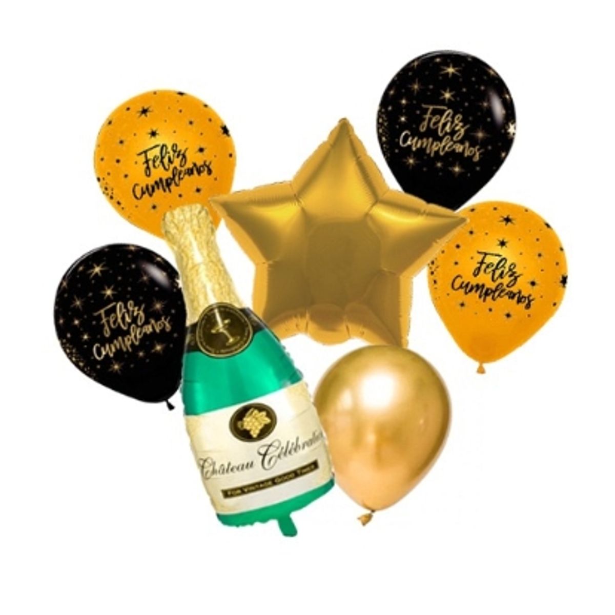 GENERICO - Globo Metálico Feliz Cumpleaños Champagne