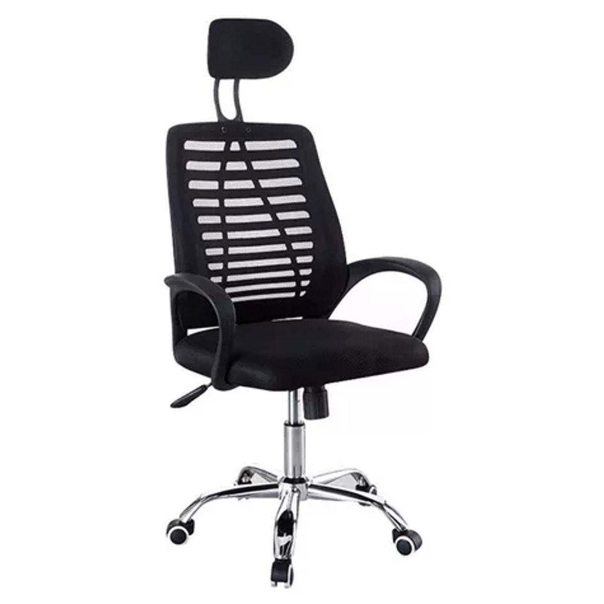 GENERICO - Silla Escritorio Negra Apoyabrazo Malla Ergonómica