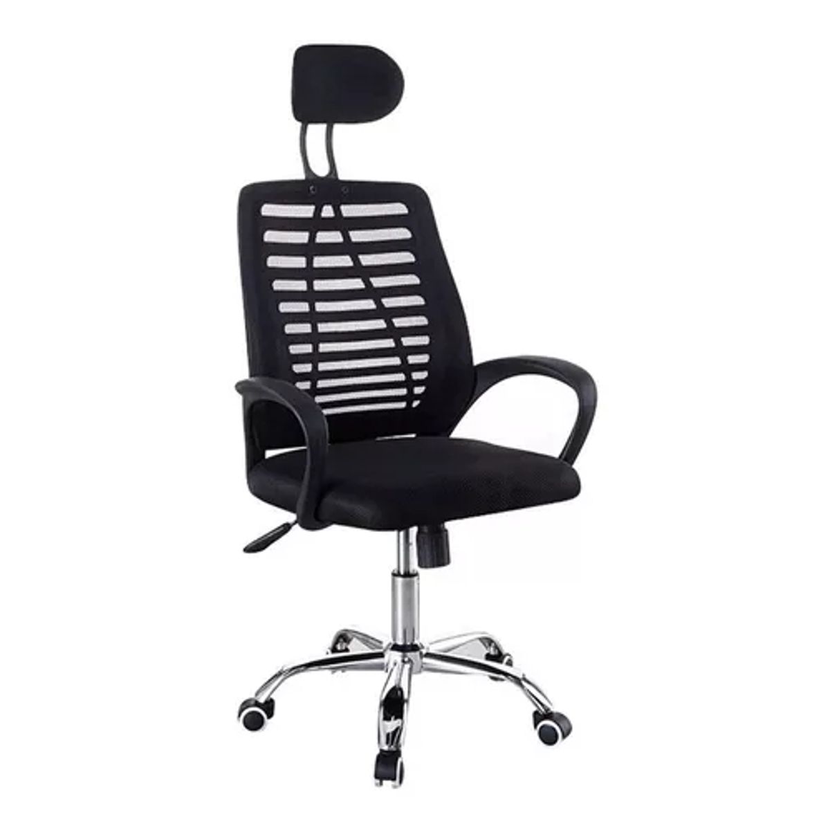 GENERICO - Silla Escritorio Negra Apoyabrazo Malla Ergonómica