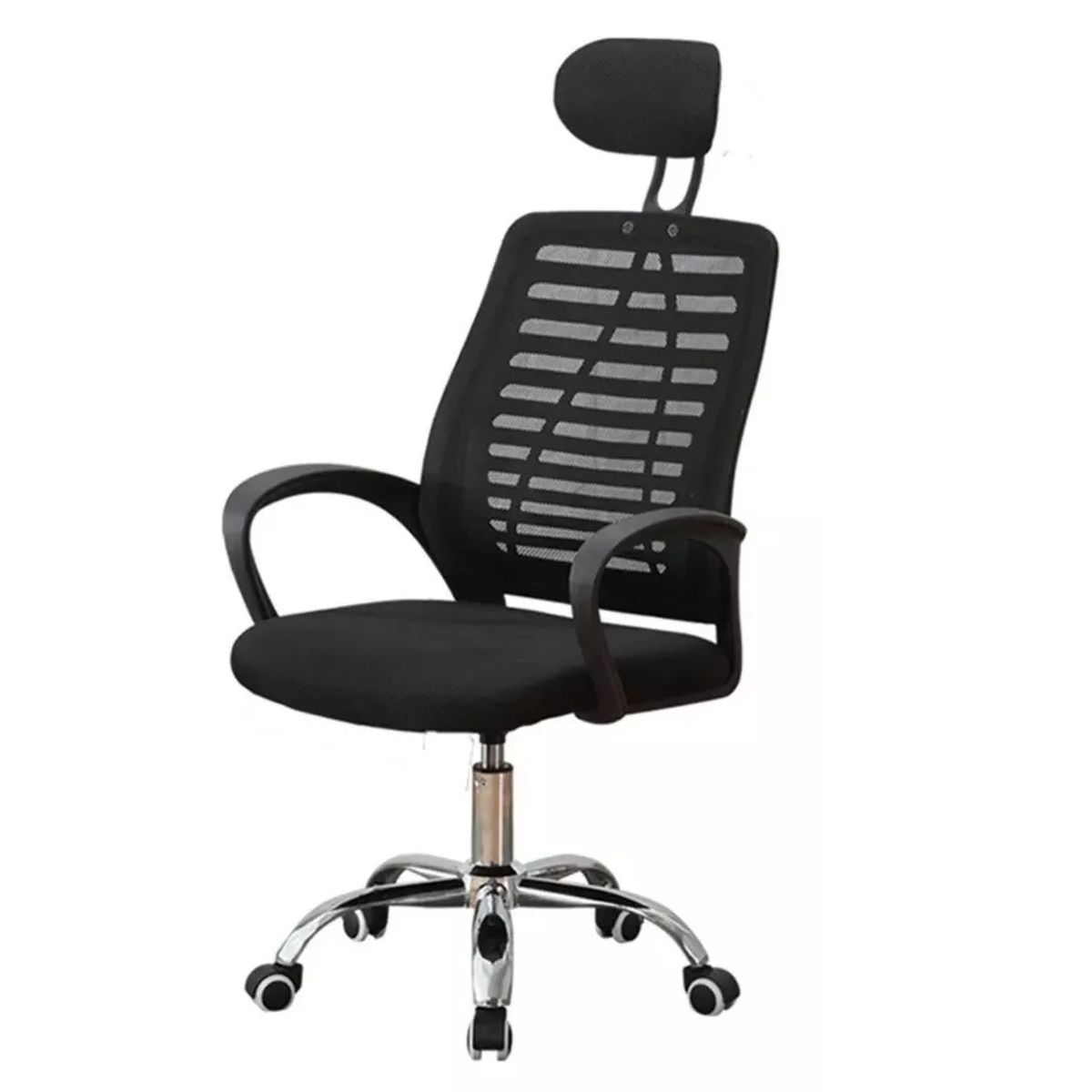 GENERICO - Silla Escritorio Negra Apoyabrazo Malla Ergonómica