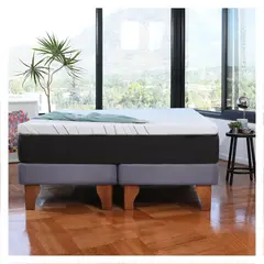 LATAM HOME - CAMA ZEN TOP FOAM HYBRID LINO GRIS OSCURO SUPER KING