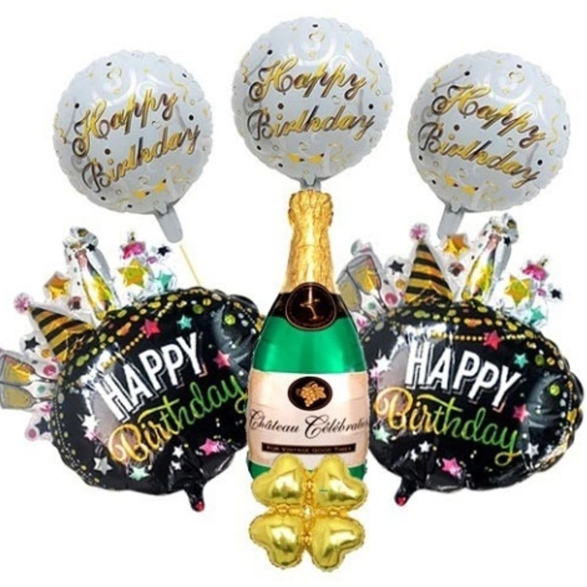 GENERICO - Set Globo Metalico Hbd Champagne