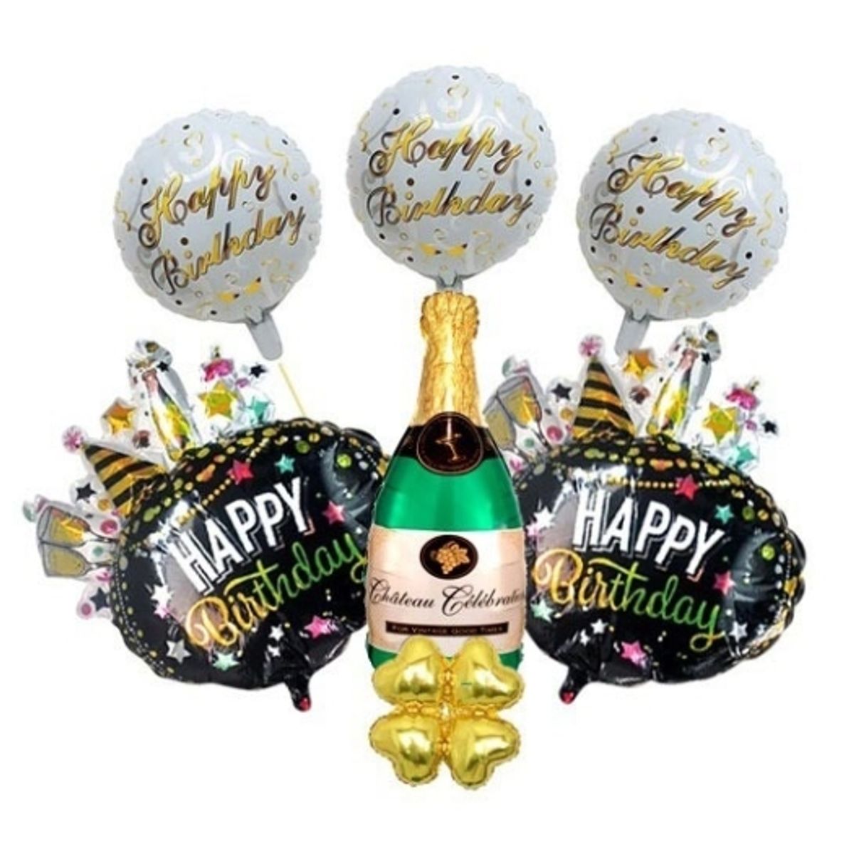 GENERICO - Set Globo Metalico Hbd Champagne