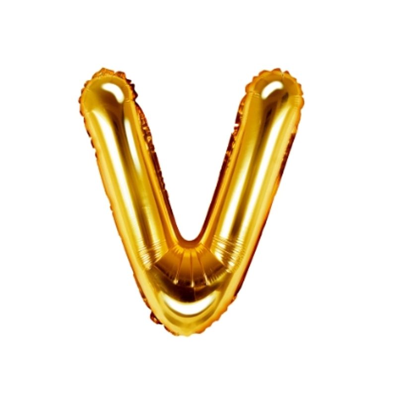 GENERICO - Globos En Forma De Letras Metalizados Dorado Oro V