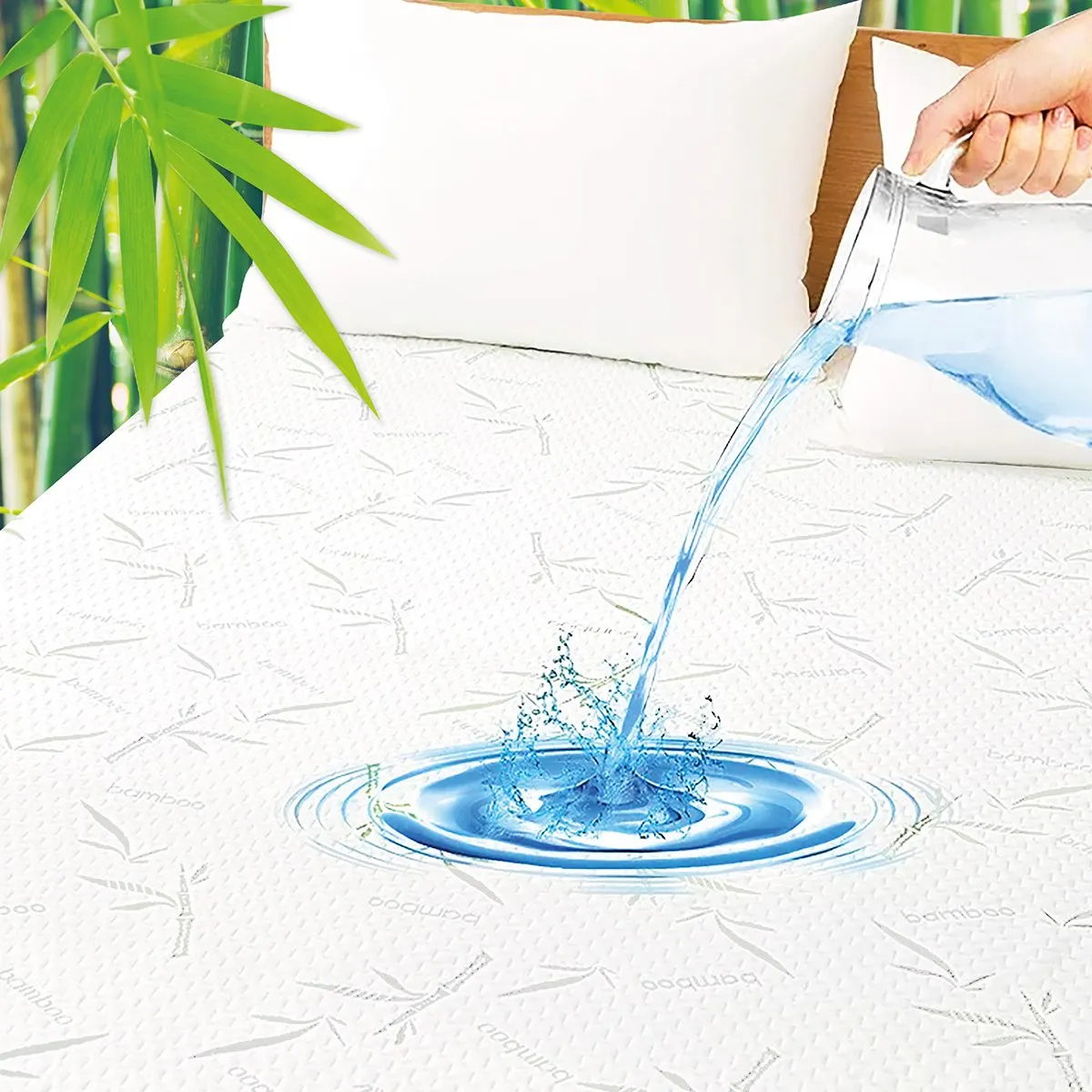 HOMELY - Cubre Colchon Bambu Cobertor Impermeable Queen