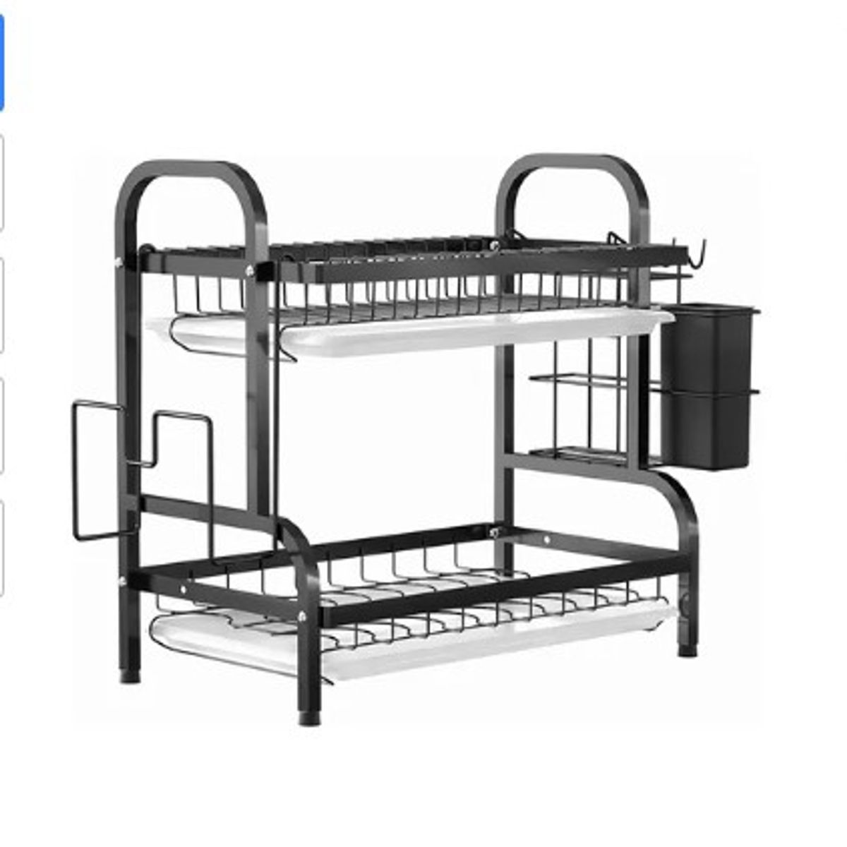 GENERICO - Secador Escurridor De Platos Loza Vajilla 2 Niveles Cocina Color Negro