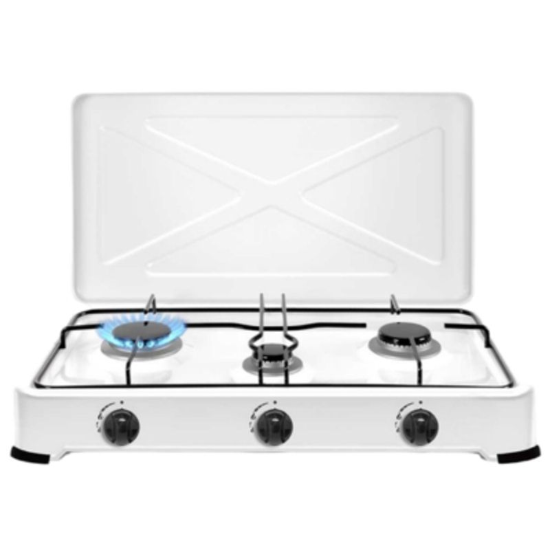 UTILISIMO - Cocinilla Encimera a Gas Licuado 3 Platos Blanca