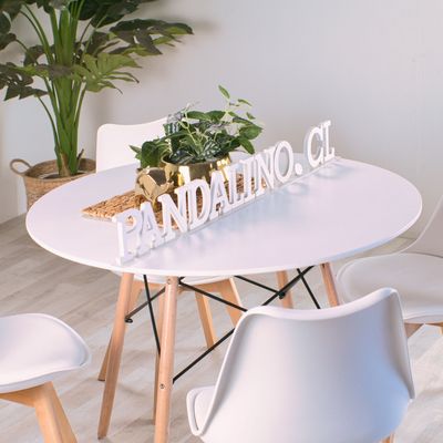 Imagen 2 del producto Comedor Mesa Redonda Estela Blanca 80cm + 4 Sillas Tulip Blanco