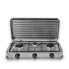 UTILISIMO - Cocinilla Encimera a Gas Licuado 3 Platos Gris