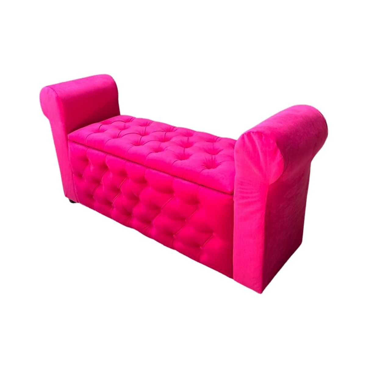 MUEBLES HVM - Baul Capitone con Brazos Fucsia
