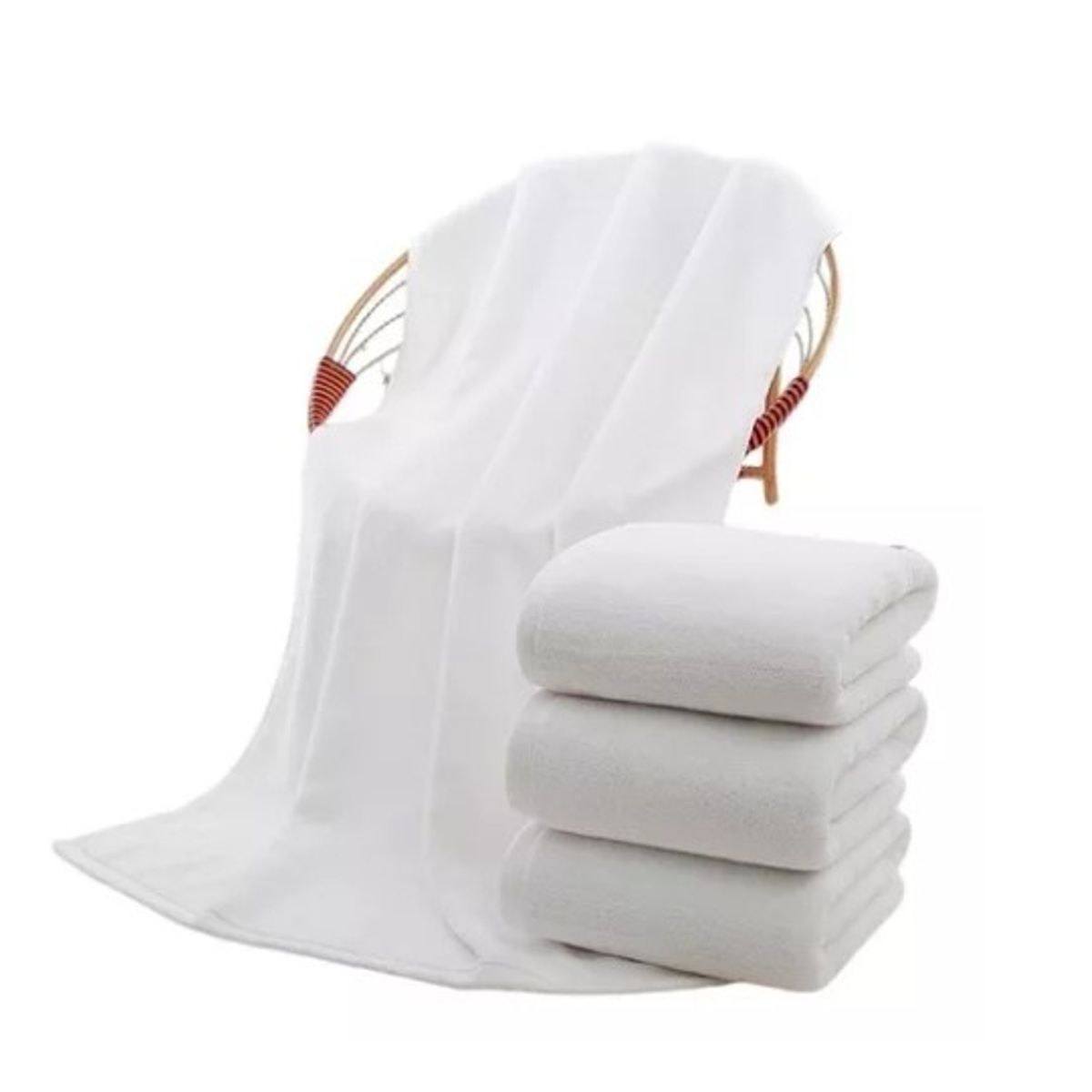 GENERICO - X3 Toalla De Baño Algodón 140*75  (blanco)