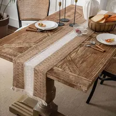 AZ AURAZEUS - Camino De Mesa Decoracion Yute Manteles De Centro 180 x 30 AZ