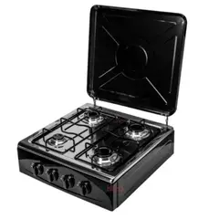 UTILISIMO - Cocina Encimera a Gas Licuado 4 Platos Negra Premium