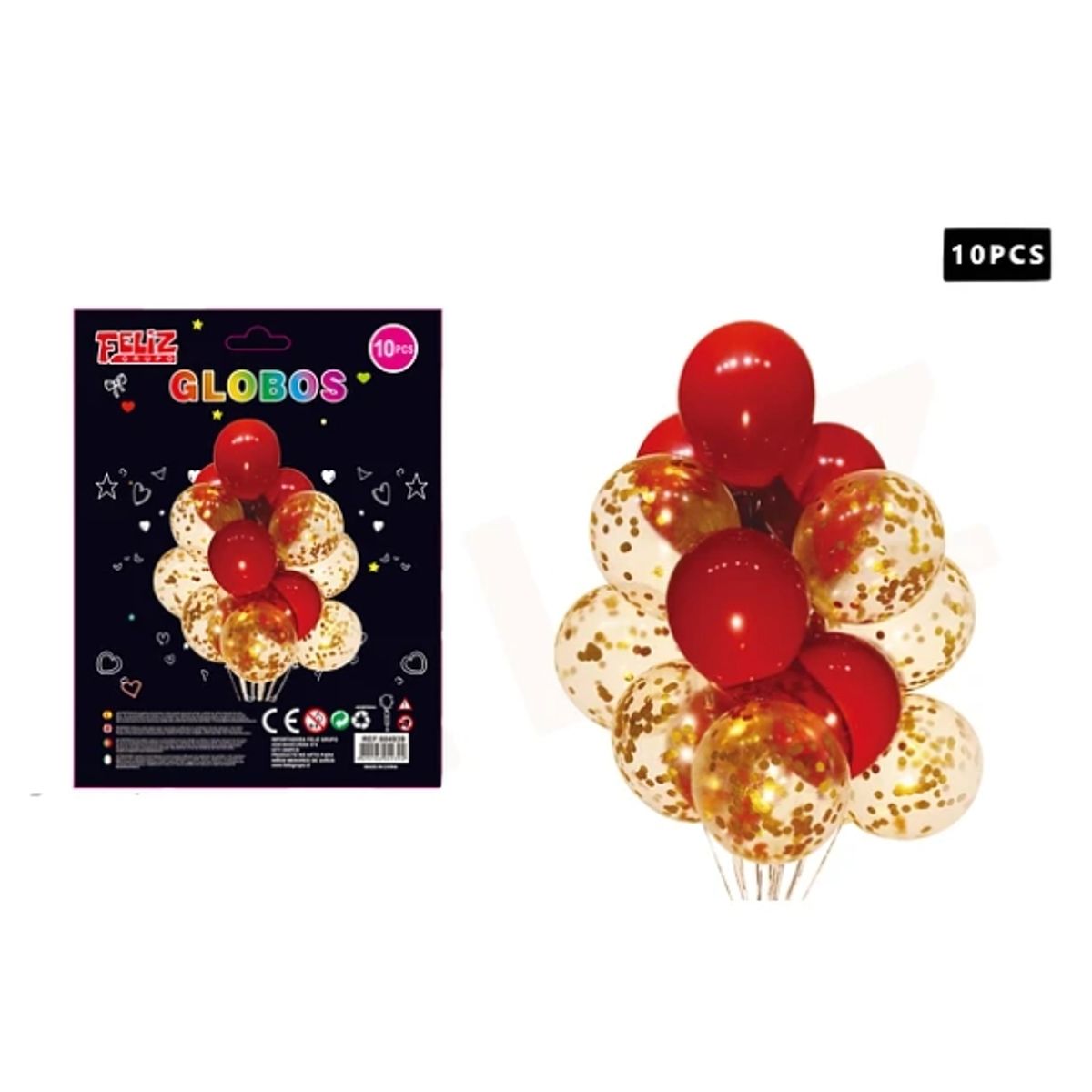 GENERICO - Set Globos Rojo 10 Pcs