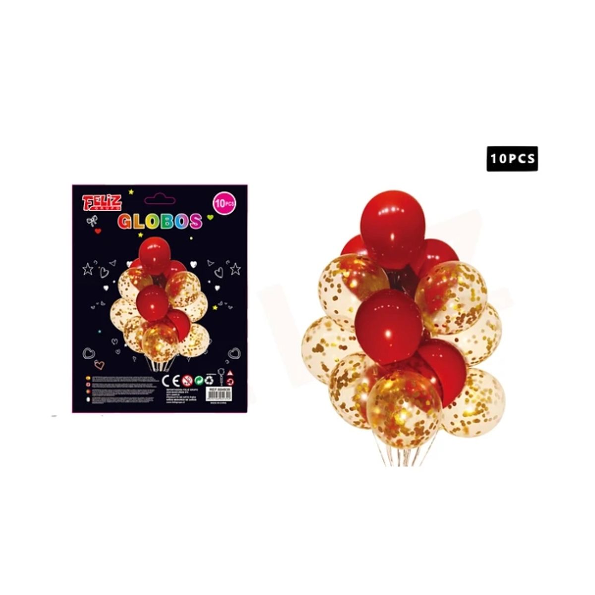 GENERICO - Set Globos Rojo 10 Pcs