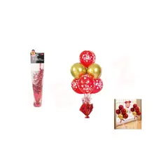 GENERICO - Set Globos Rojo Con Soporte 6 Pcs Te Amo