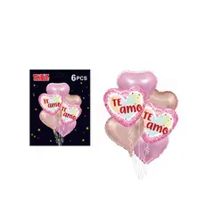 GENERICO - Set Globos Te Amo Color Rosado 6 Pcs