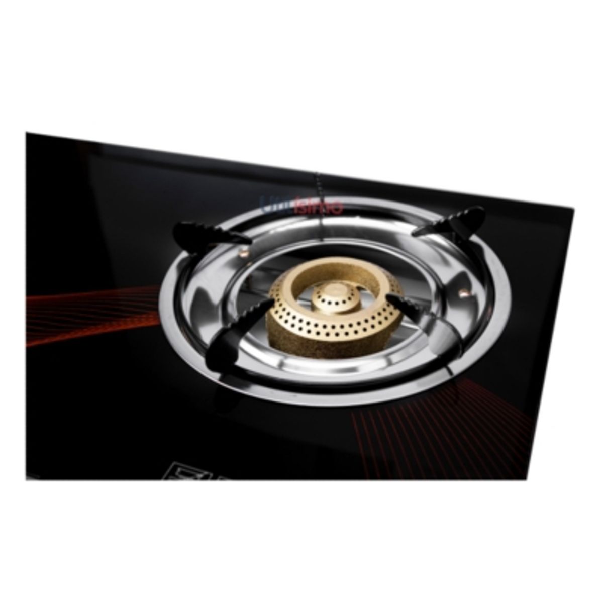 LINE - Cocinilla Encimera a Gas Licuado Vidrio 2 Platos + KIT de Instalación