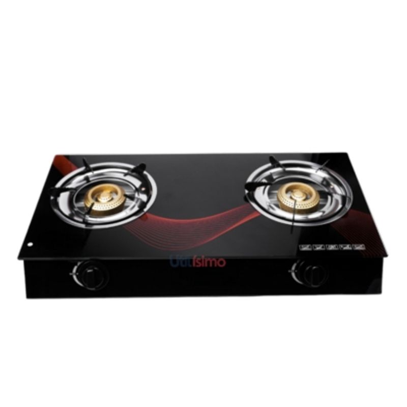 LINE - Cocinilla Encimera a Gas Licuado Vidrio 2 Platos