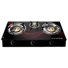 LINE - Cocinilla Encimera a Gas Licuado Vidrio 3 Platos