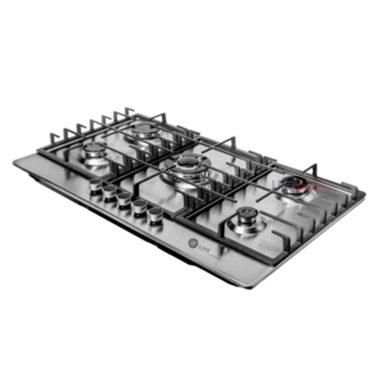 LINE - Encimera a Gas Licuado 5 Platos Acero Inox con Chispero Premium
