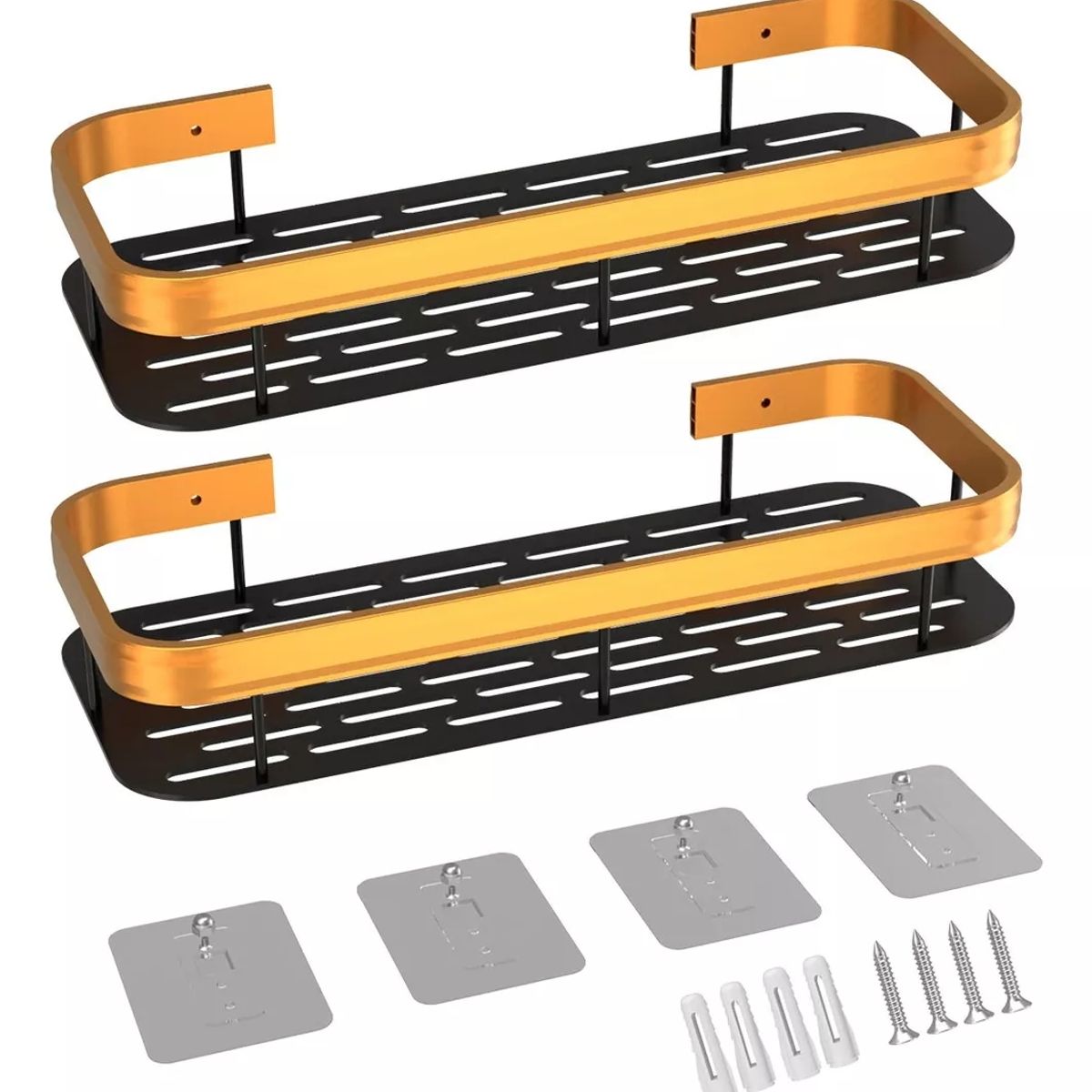 GENERICO - Organizador De Ducha Set X2 Repisa Baño Adhesivo