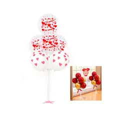 GENERICO - Set Globos Te Amo Corazón Con Soporte 7 Pcs