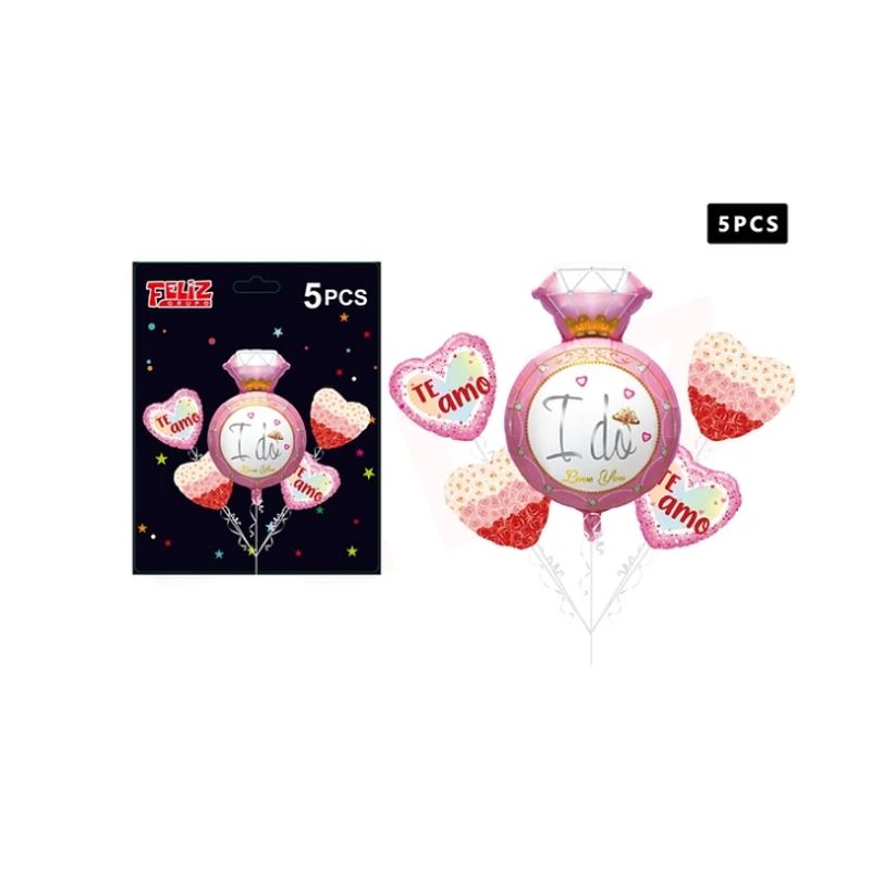 GENERICO - Set Globos Te Amo I Do 5 Pcs