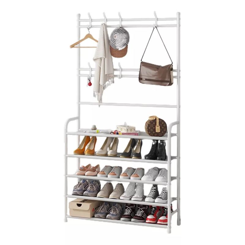 GENERICO - Perchero Metálico 60cm Con Zapatero De 5 Niveles