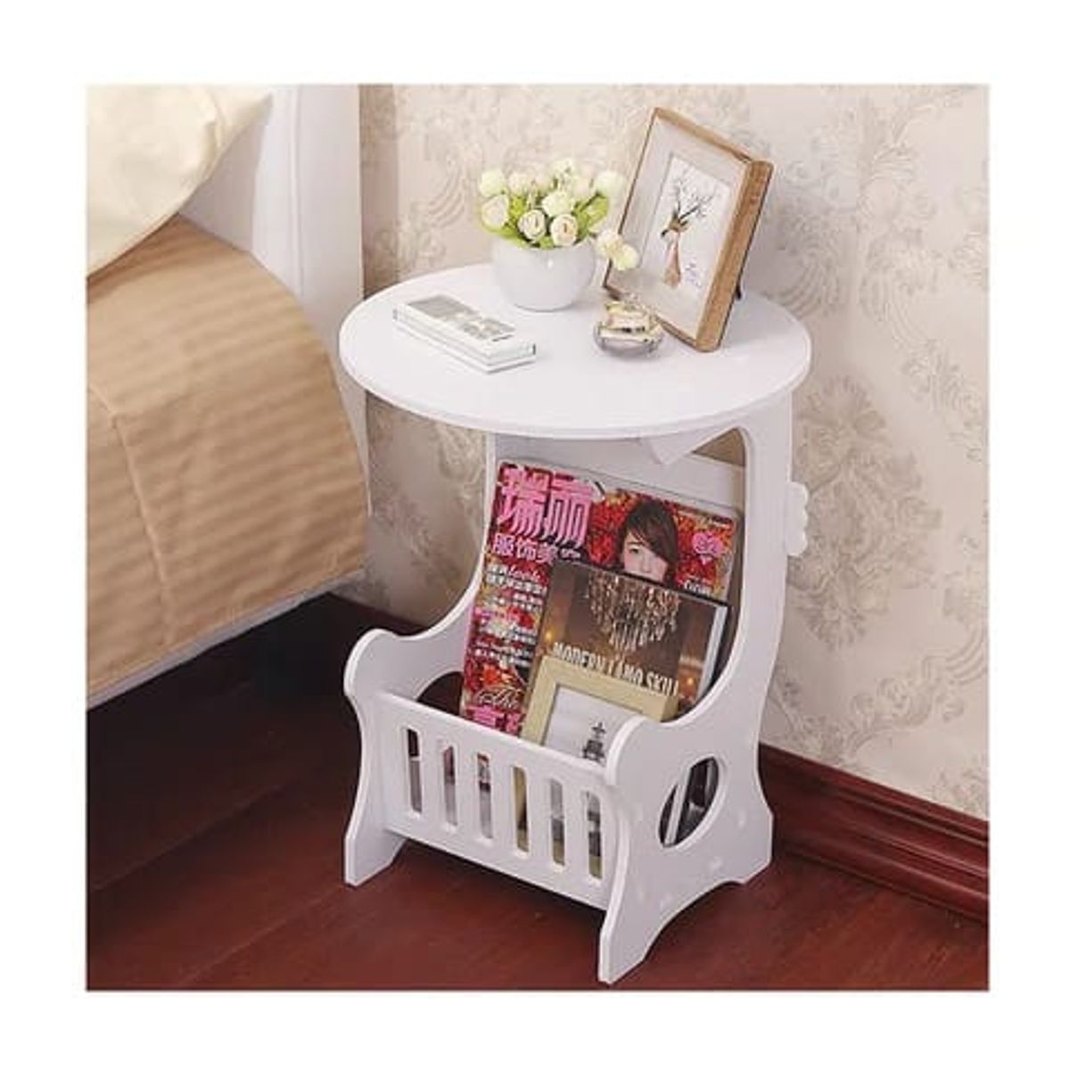 GENERICO - Mesa Redonda Auxiliar Lateral Rebistero Blanca