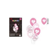 GENERICO - Set Globos Te Amo Mamá Rosado 6 Pcs